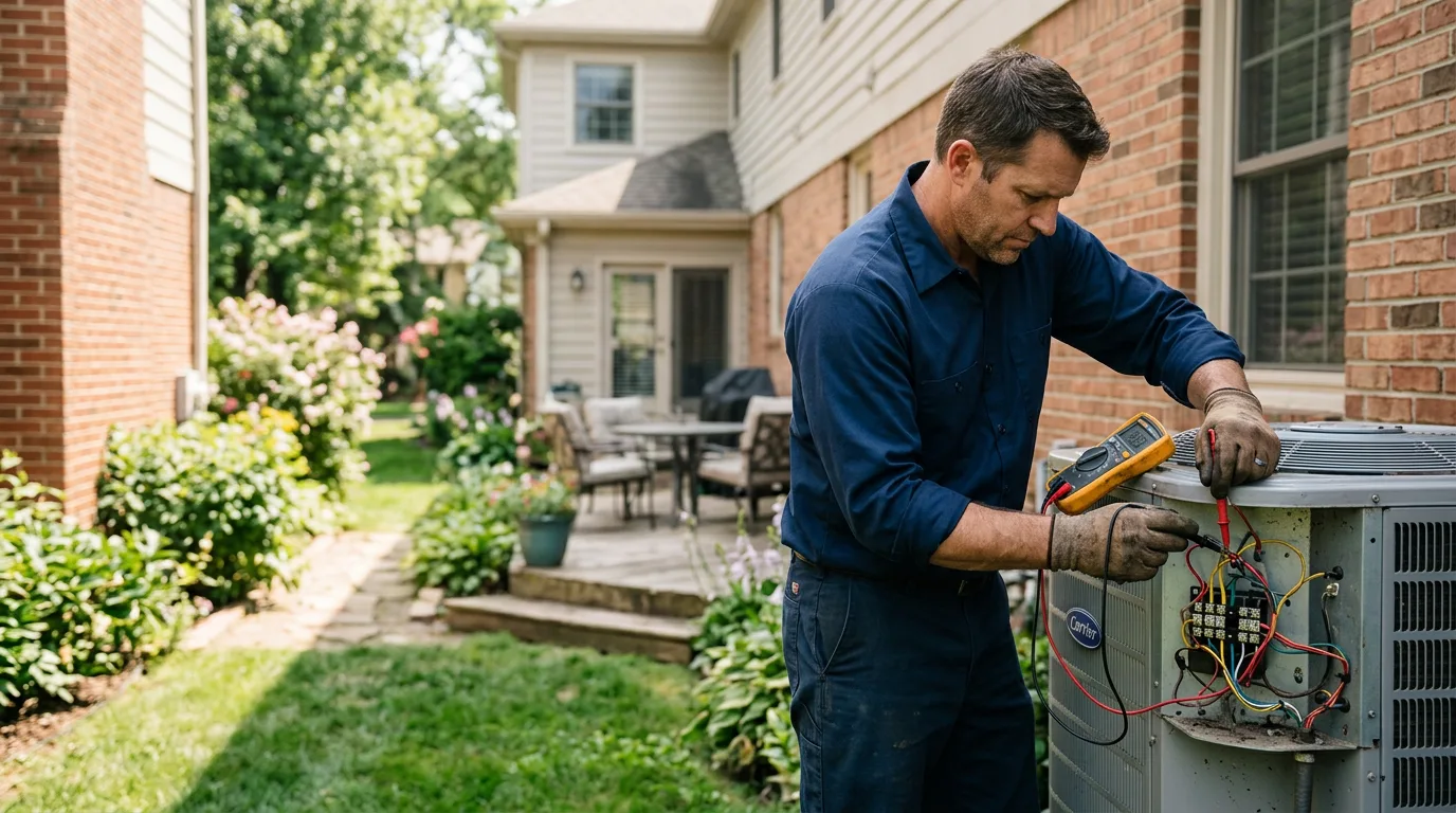 HVAC technician working near Hepler, KS